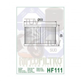 HF111 Filtre à huile HIFLOFILTRO 
