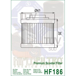 HF186 Filtre à huile Hiflofiltro